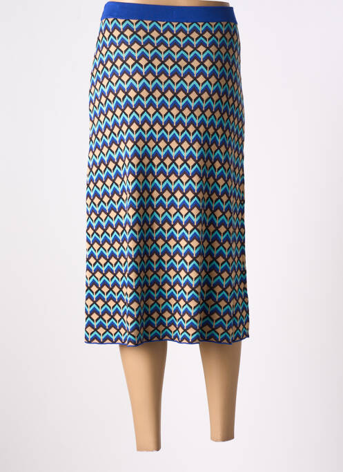 Jupe mi-longue coupe droite bleu SURKANA femme