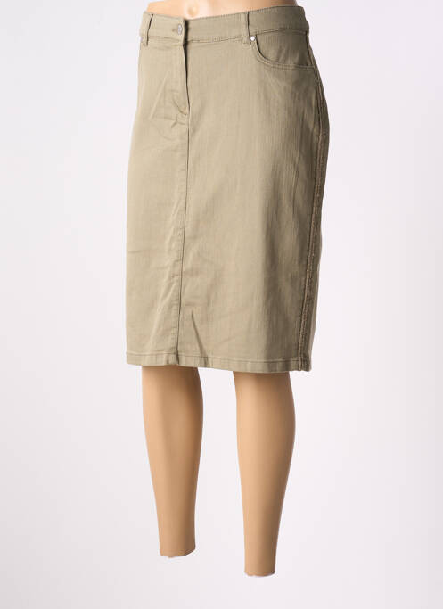 Jupe mi-longue coupe droite vert DIANE LAURY femme