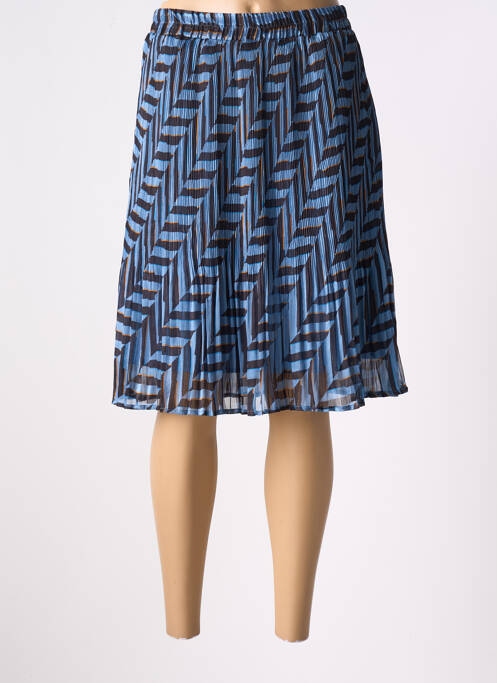Jupe mi-longue doublure textile bleu CREAM femme