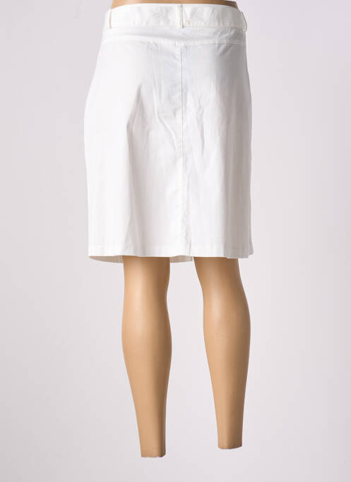 Jupe mi-longue fermeture zip latéral blanc LILI & CAROLINE femme