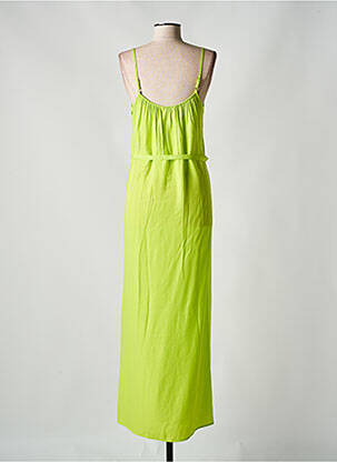 Robe longue coupe cintrée fines bretelles vert CREAM & ROUGE femme