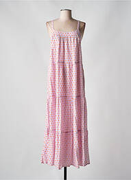Robe longue imprimé fantaisie fines bretelles violet CREAM femme