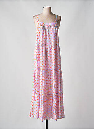 Robe longue imprimé fantaisie fines bretelles violet CREAM femme