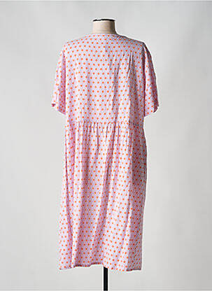 Robe mi-longue imprimé fantaisie manches courtes violet CREAM femme