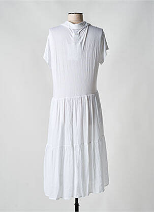 Robe mi-longue manches courtes manches courtes blanc ANDAM femme