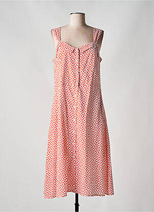 Robe mi-longue imprimé fantaisie fines bretelles orange AGATHE & LOUISE femme