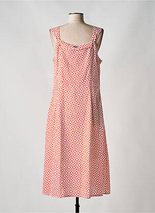 Robe mi-longue imprimé fantaisie fines bretelles orange AGATHE & LOUISE femme