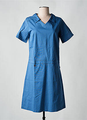 Robe mi-longue manches courtes manches courtes bleu AGATHE & LOUISE femme
