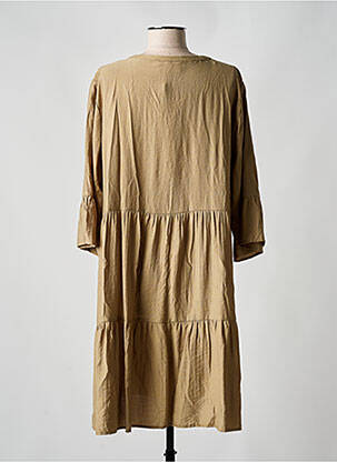 Robe mi-longue manches 3/4 manches 3/4 marron CREAM femme