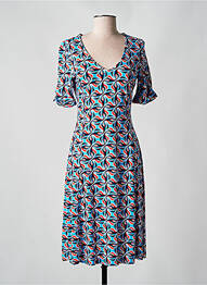 Robe mi-longue manches 3/4 manches 3/4 bleu SURKANA femme