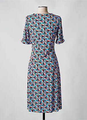 Robe mi-longue manches 3/4 manches 3/4 bleu SURKANA femme