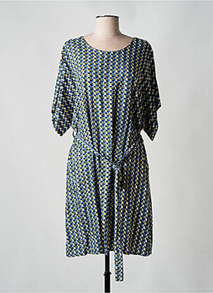 Robe pull coupe cintrée manches courtes bleu BLA-BLA femme
