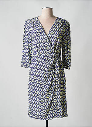 Robe mi-longue manches 3/4 manches 3/4 violet JULIE GUERLANDE femme
