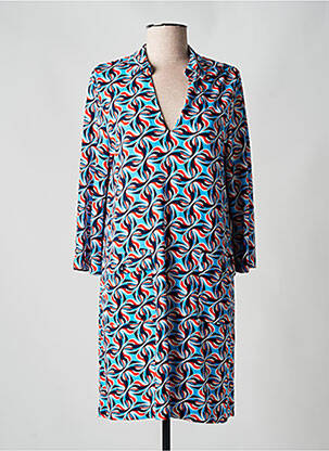 Robe mi-longue manches longues manches longues bleu SURKANA femme