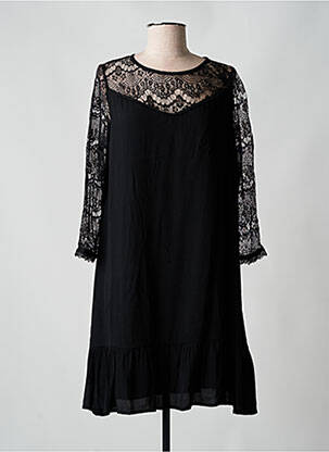 Robe courte manches longues manches longues noir FREEMAN T.PORTER femme
