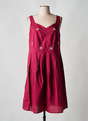 Robe mi-longue doublure fines bretelles rouge L'ATELIER D'ANNA femme