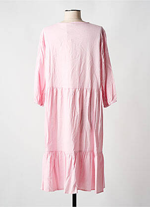 Robe mi-longue manches 3/4 manches 3/4 rose CREAM femme