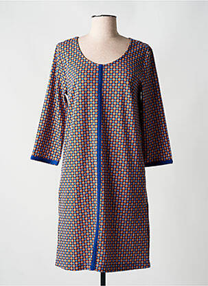 Robe courte manches 3/4 manches 3/4 bleu CREAM femme