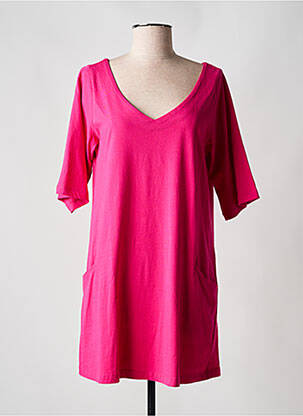 Robe courte manches 3/4 manches 3/4 rose AGATHE & LOUISE femme