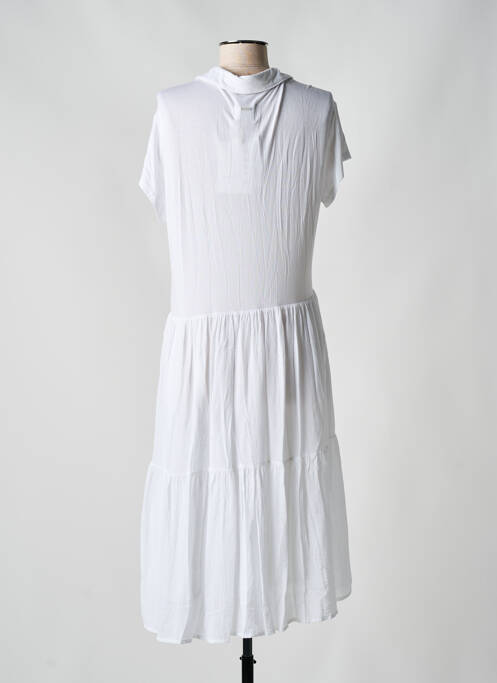 Robe mi-longue manches courtes manches courtes blanc ANDAM femme
