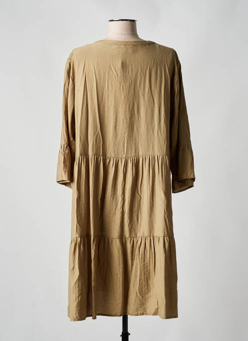 Robe mi-longue manches 3/4 manches 3/4 marron CREAM femme