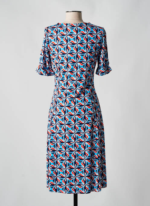 Robe mi-longue manches 3/4 manches 3/4 bleu SURKANA femme