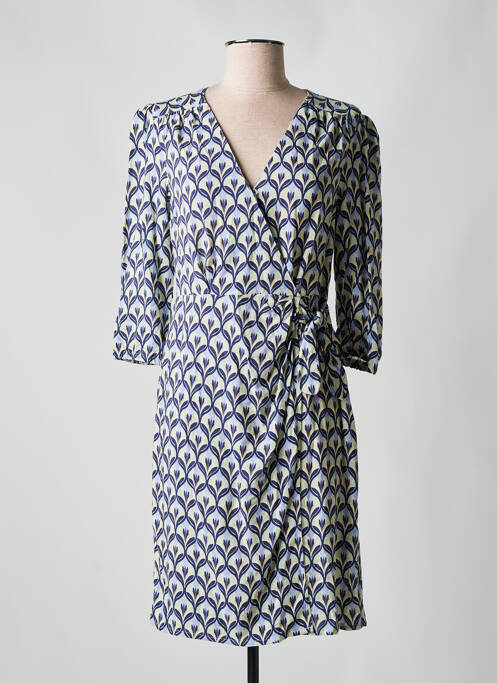 Robe mi-longue manches 3/4 manches 3/4 violet JULIE GUERLANDE femme