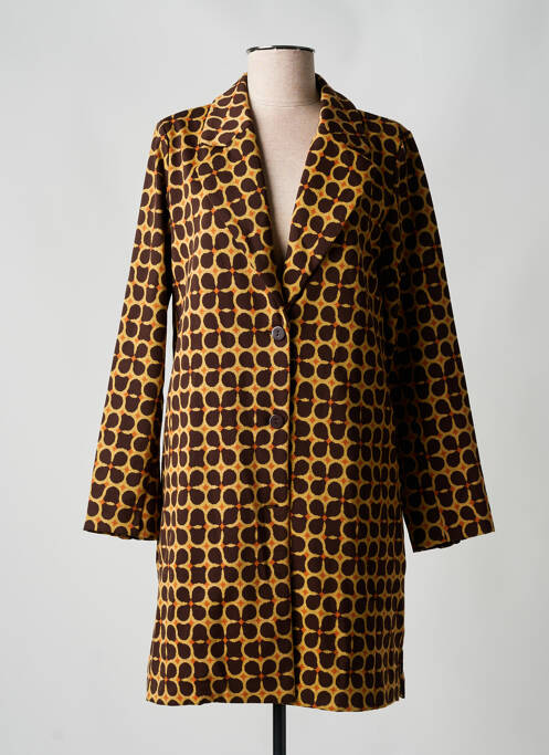 Manteau long coupe cintrée sans capuche marron SURKANA femme