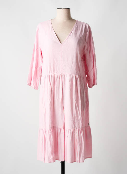 Robe mi-longue manches 3/4 manches 3/4 rose CREAM femme