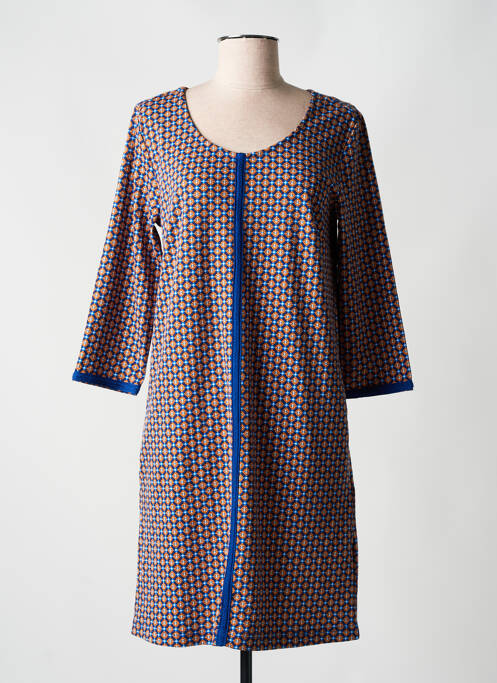 Robe courte manches 3/4 manches 3/4 bleu CREAM femme