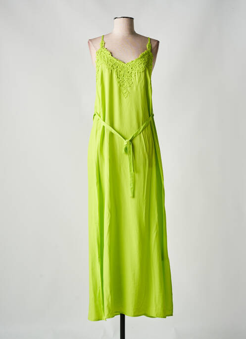 Robe longue vert CREAM & ROUGE pour femme