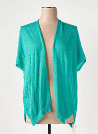 Gilet manches courtes resserrée sur le bas vert CREAM femme