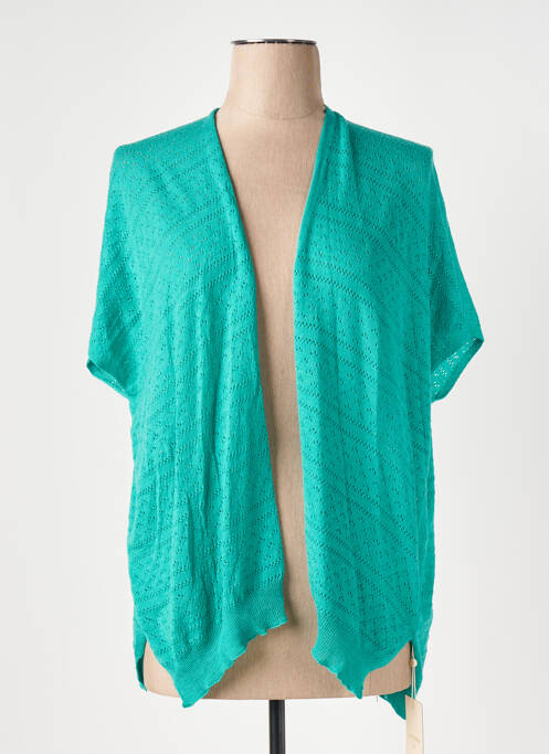 Gilet manches courtes resserrée sur le bas vert CREAM femme