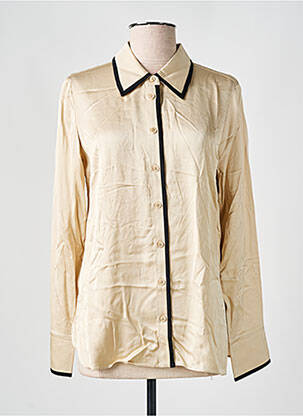 Chemisier coupe cintrée manches longues beige SURKANA femme