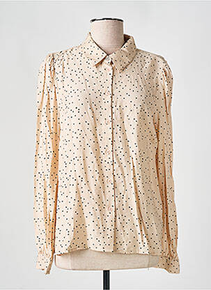 Chemisier coupe cintrée manches longues beige KAFFE femme