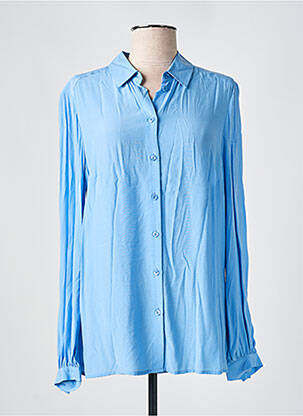 Chemisier coupe droite manches longues bleu TONI femme