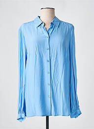 Chemisier coupe droite manches longues bleu TONI femme