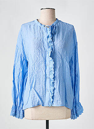 Chemisier coupe cintrée manches longues bleu CREAM femme