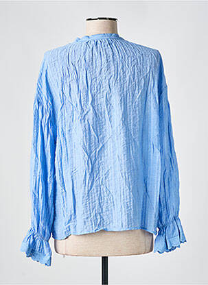 Chemisier coupe cintrée manches longues bleu CREAM femme