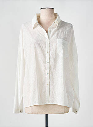 Chemisier imprimé fleurs manches longues blanc LILI SIDONIO femme