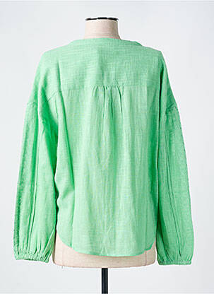 Chemisier coupe droite manches longues vert CREAM femme
