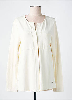 Veste casual col rond beige L'ATELIER D'ANNA femme
