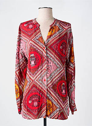 Chemisier coupe cintrée manches longues rouge SURKANA femme