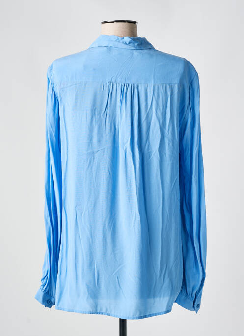 Chemisier coupe droite manches longues bleu TONI femme