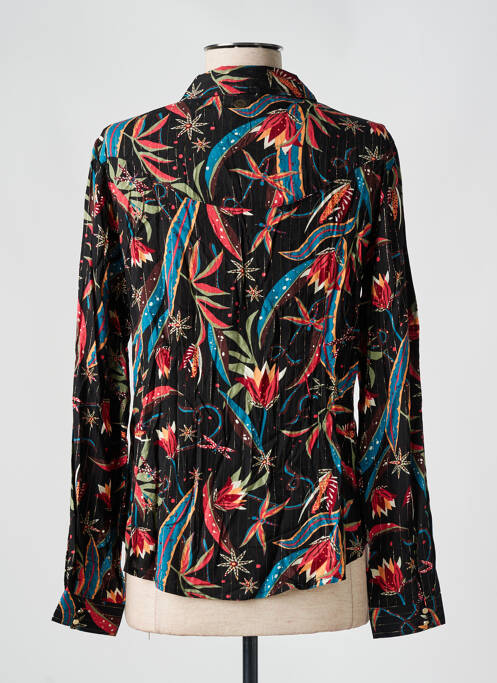 Chemisier imprimé fleurs manches longues noir LOLA ESPELETA femme