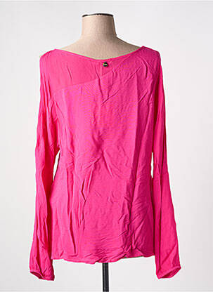 Top tissage crêpe manches longues rose FRACOMINA femme