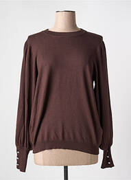 Pull stretch manches longues marron KAFFE femme