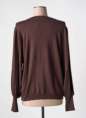 Pull stretch manches longues marron KAFFE femme