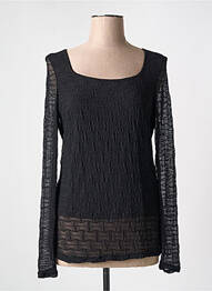 Top col carré manches longues noir CREAM femme