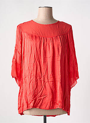 Blouse col rond manches 3/4 rouge FRACOMINA femme